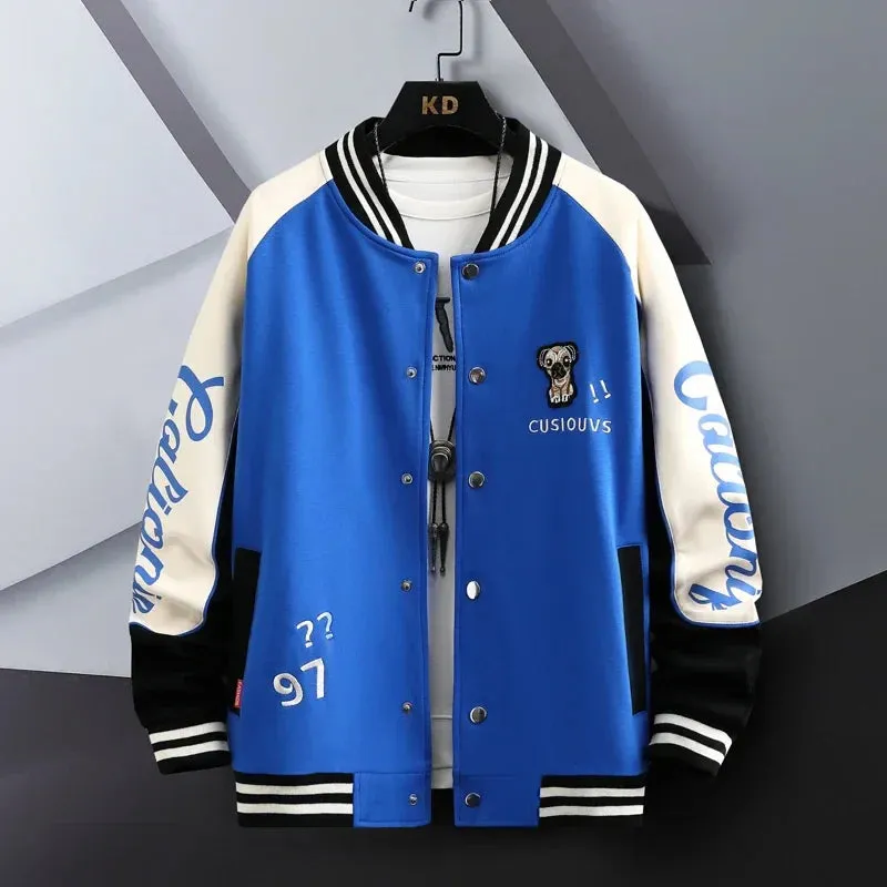 Hip Hop Casual Baseball Coat Slim Fit Unisex Baseball Uniform Bomber Jackets For Men's Youth Trend College Wear Autumn
