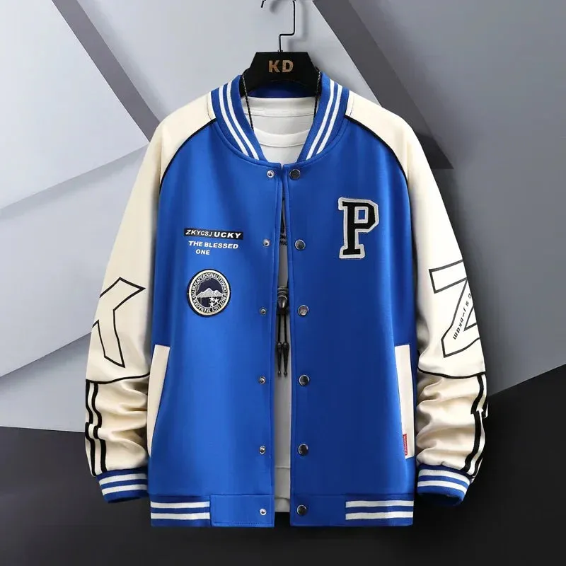 Hip Hop Casual Baseball Coat Slim Fit Unisex Baseball Uniform Bomber Jackets For Men's Youth Trend College Wear Autumn