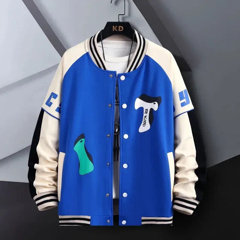 Hip Hop Casual Baseball Coat Slim Fit Unisex Baseball Uniform Bomber Jackets For Men's Youth Trend College Wear Autumn