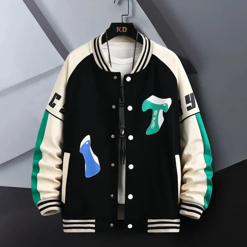 Hip Hop Casual Baseball Coat Slim Fit Unisex Baseball Uniform Bomber Jackets For Men's Youth Trend College Wear Autumn