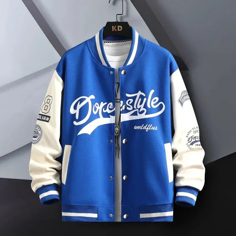 Hip Hop Casual Baseball Coat Slim Fit Unisex Baseball Uniform Bomber Jackets For Men's Youth Trend College Wear Autumn