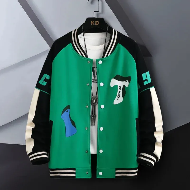 Hip Hop Casual Baseball Coat Slim Fit Unisex Baseball Uniform Bomber Jackets For Men's Youth Trend College Wear Autumn