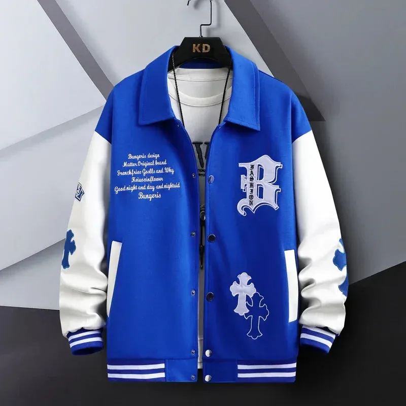 Hip Hop Casual Baseball Coat Slim Fit Unisex Baseball Uniform Bomber Jackets For Men's Youth Trend College Wear Autumn