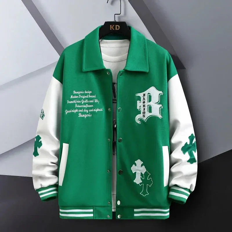 Hip Hop Casual Baseball Coat Slim Fit Unisex Baseball Uniform Bomber Jackets For Men's Youth Trend College Wear Autumn