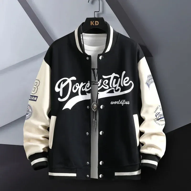 Hip Hop Casual Baseball Coat Slim Fit Unisex Baseball Uniform Bomber Jackets For Men's Youth Trend College Wear Autumn