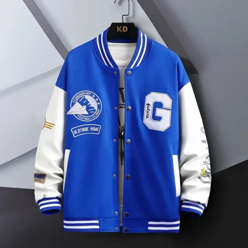 Hip Hop Casual Baseball Coat Slim Fit Unisex Baseball Uniform Bomber Jackets For Men's Youth Trend College Wear Autumn