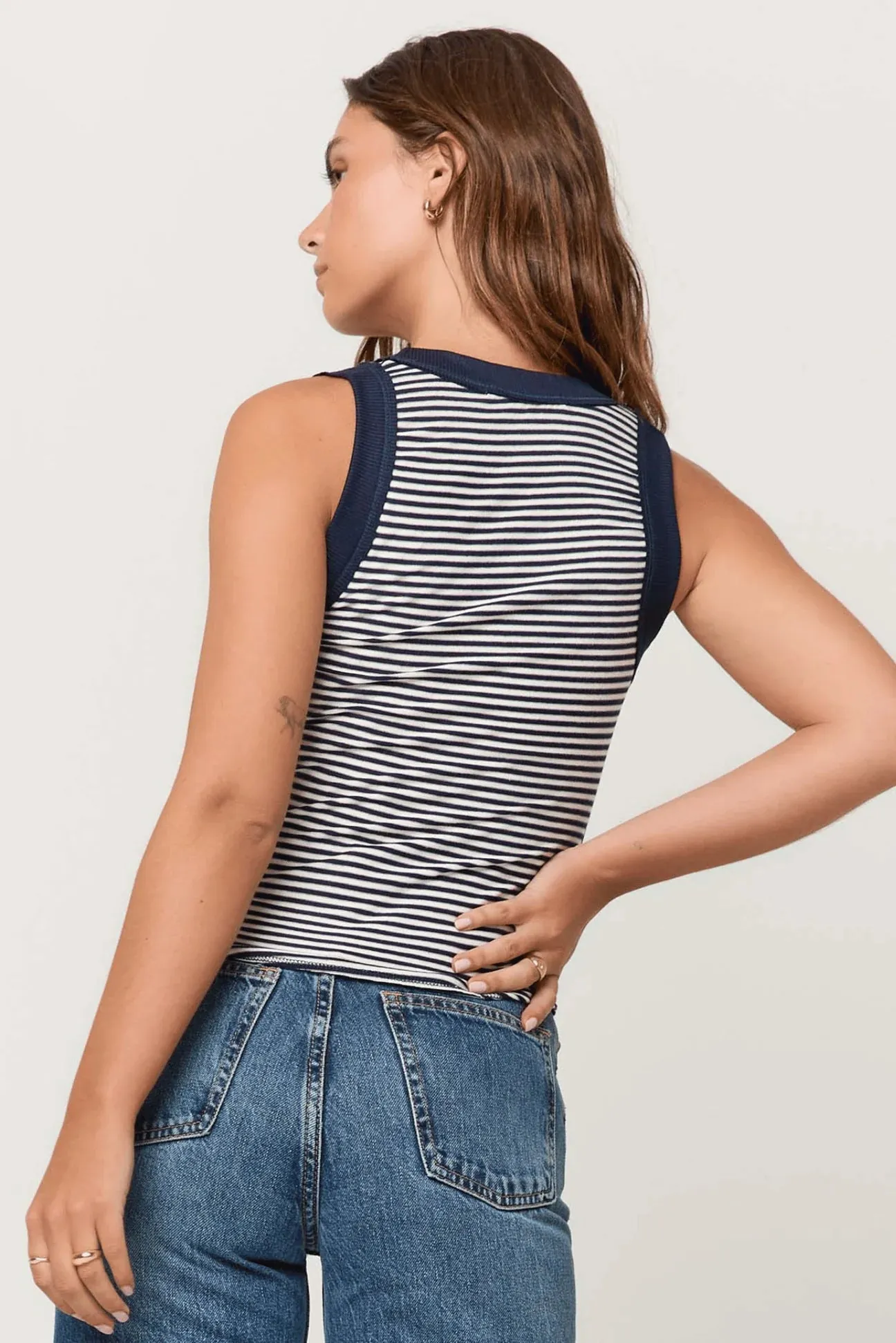 Hits Different Stripe Ringer Tank