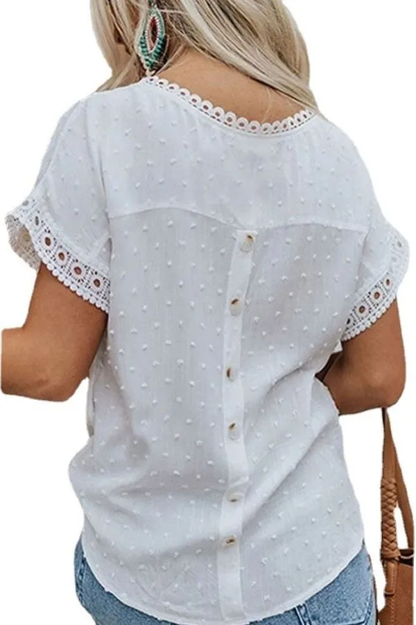 Hollow Out Short Sleeve T-shirts