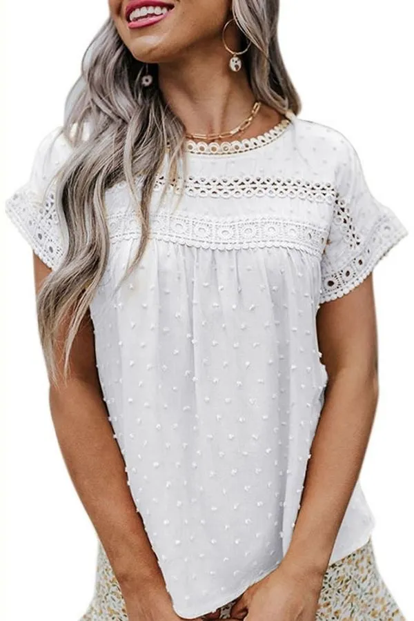 Hollow Out Short Sleeve T-shirts