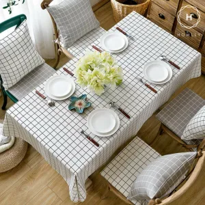 Homlly Checked Table Cover Cloth