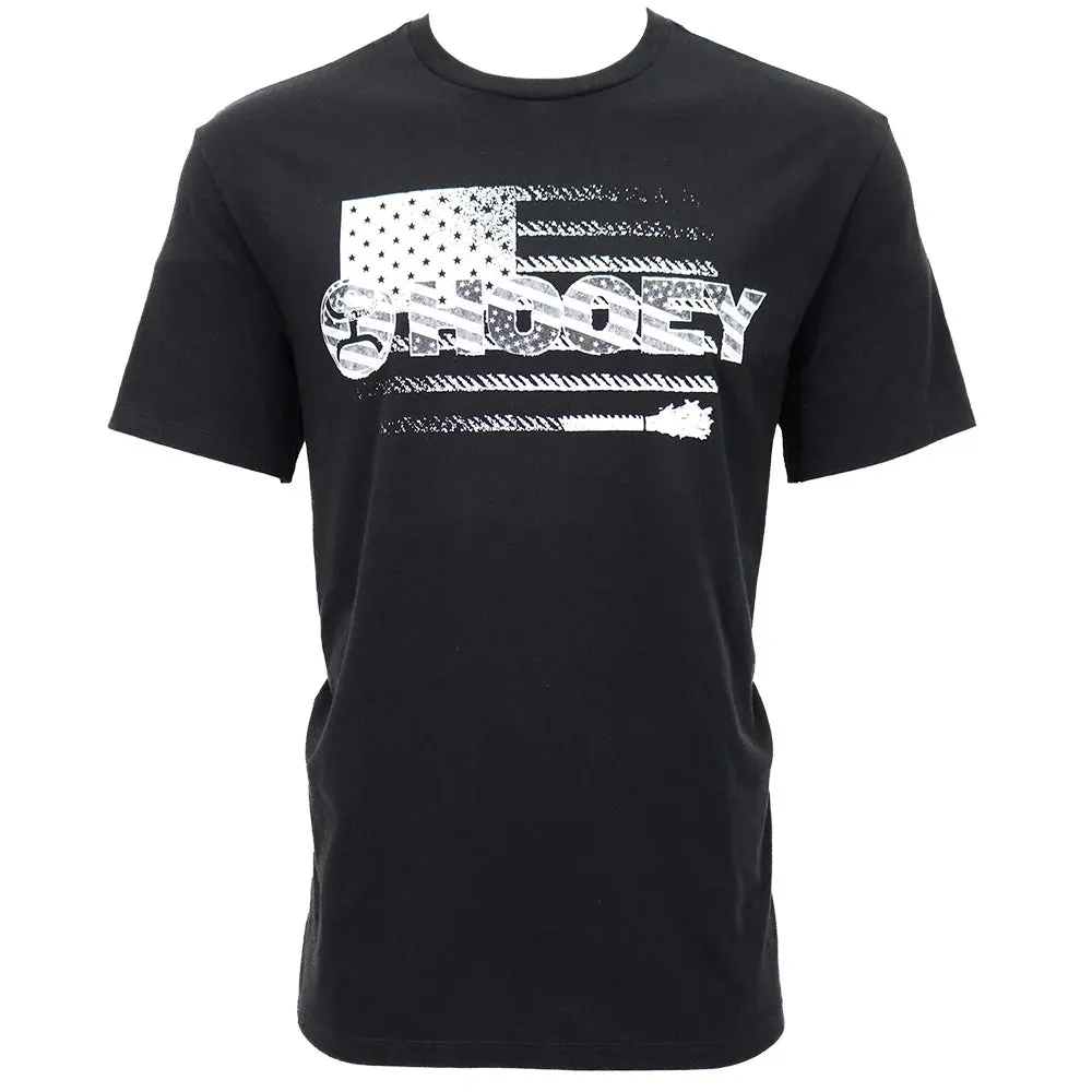 Hooey Men's "Ol' Glory" Black with Black and White Flag Logo T-shirt