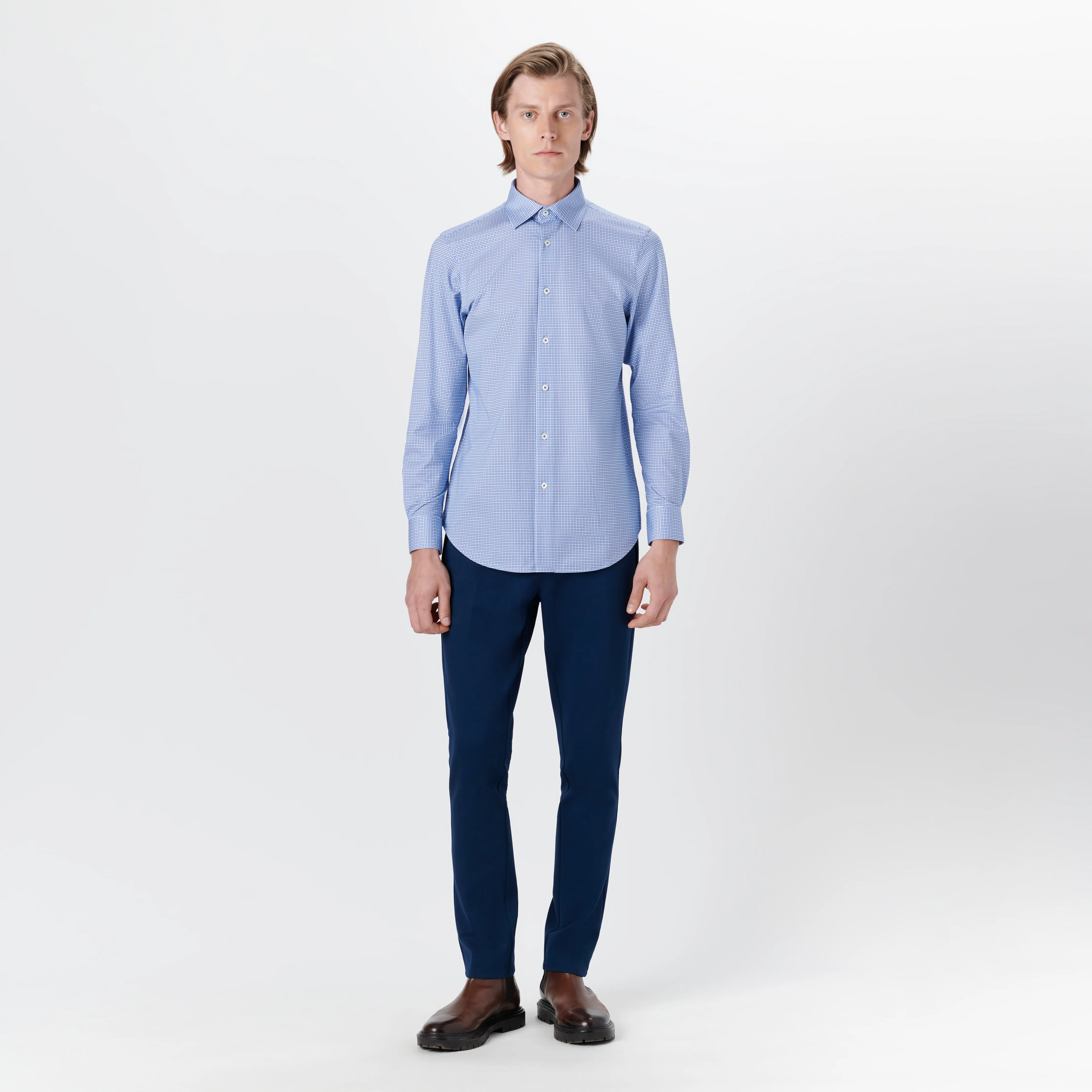 JAMES Hound's Tooth Check OoohCotton Shirt