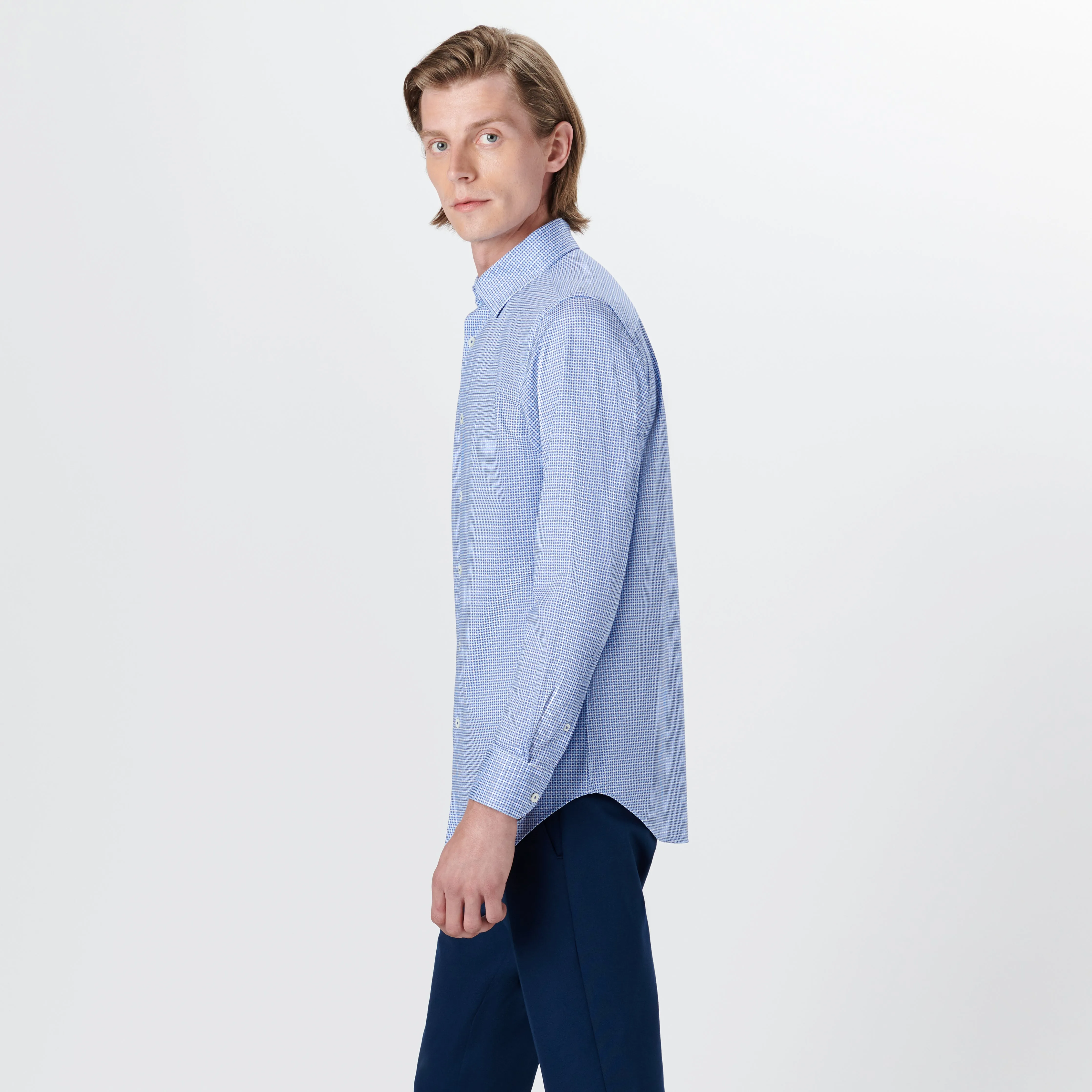 JAMES Hound's Tooth Check OoohCotton Shirt