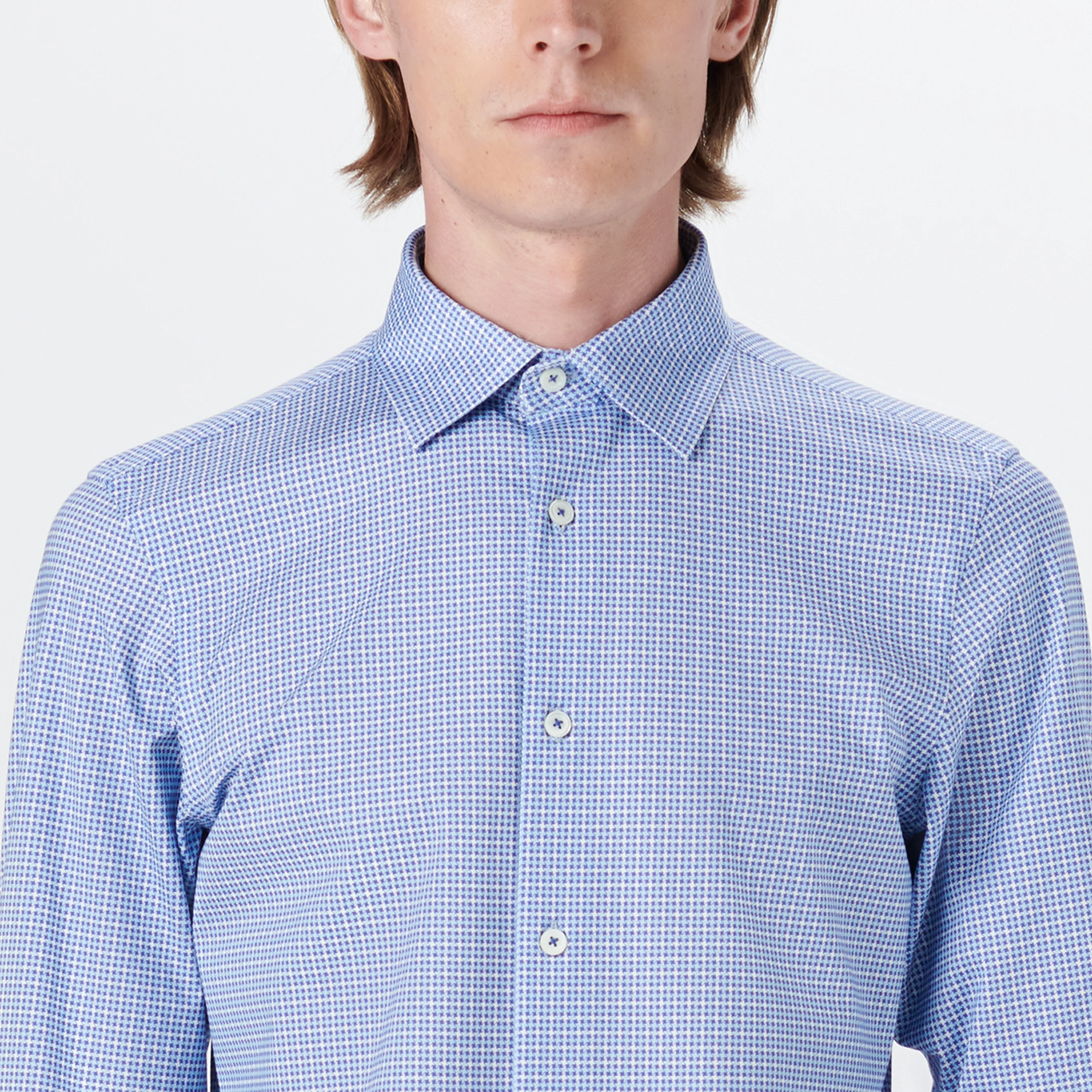 JAMES Hound's Tooth Check OoohCotton Shirt