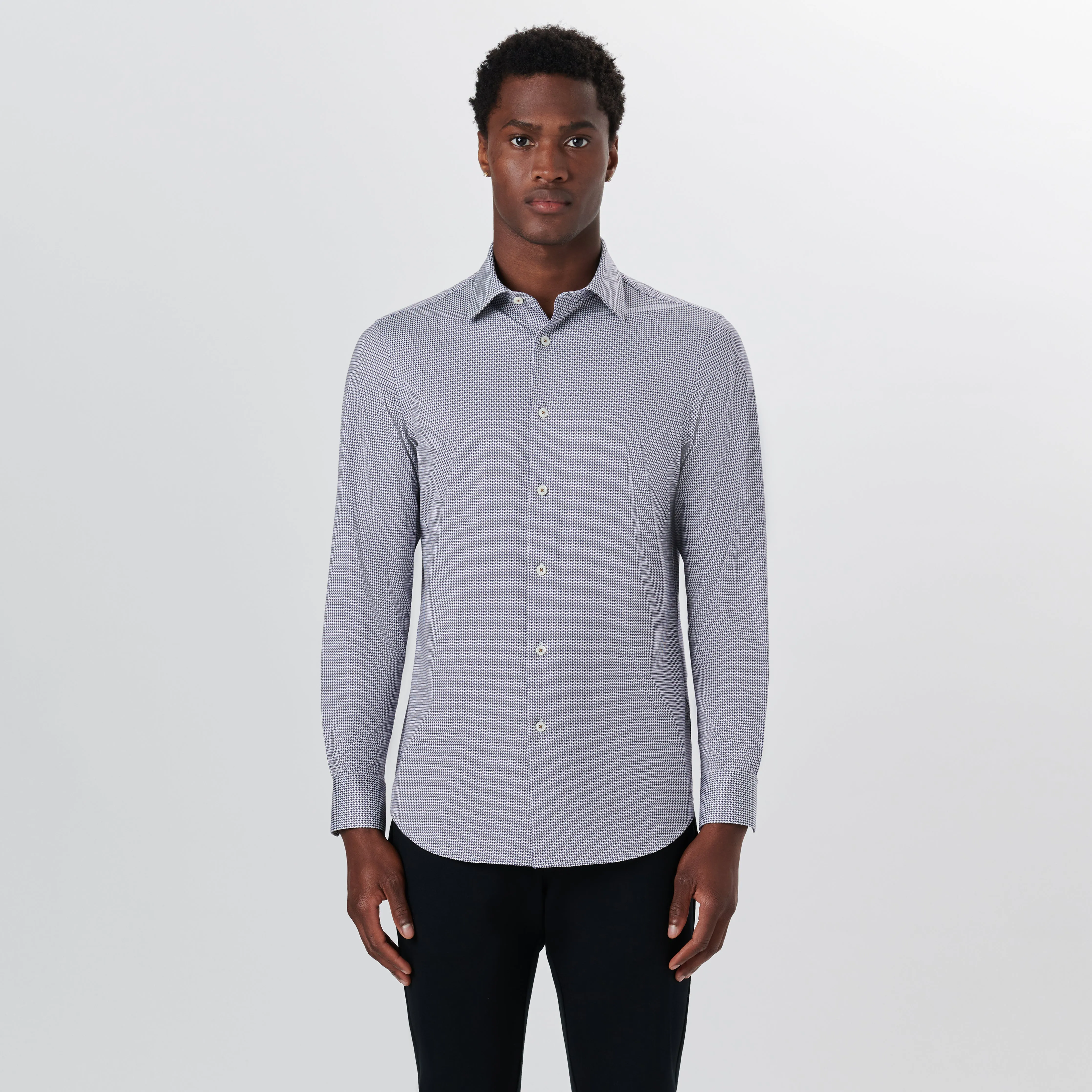 JAMES Hound's Tooth Check OoohCotton Shirt