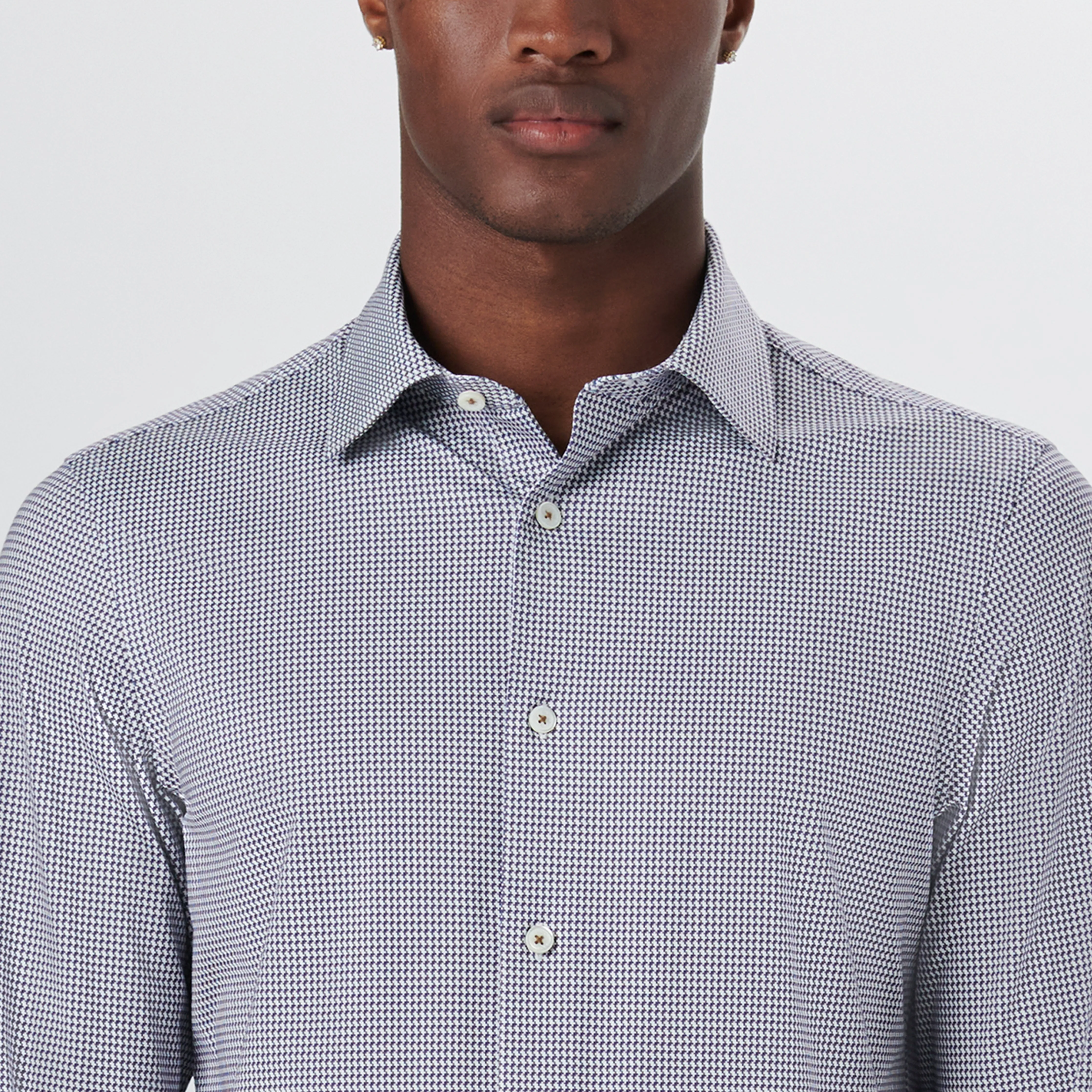 JAMES Hound's Tooth Check OoohCotton Shirt
