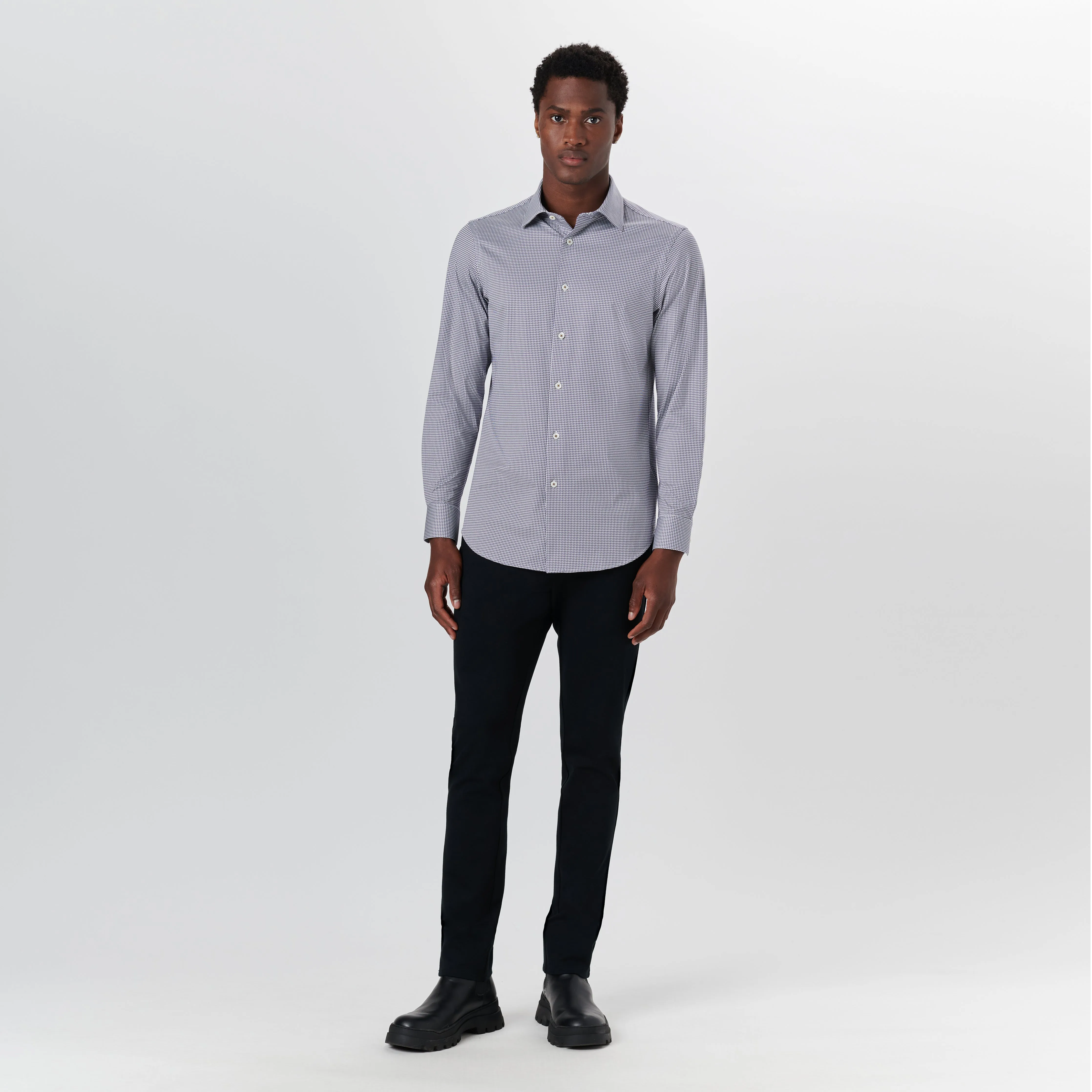 JAMES Hound's Tooth Check OoohCotton Shirt