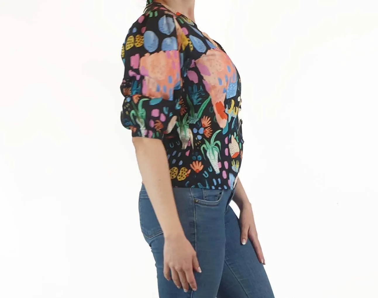 Jericho Road colourful print 3/4 sleeve top size 10