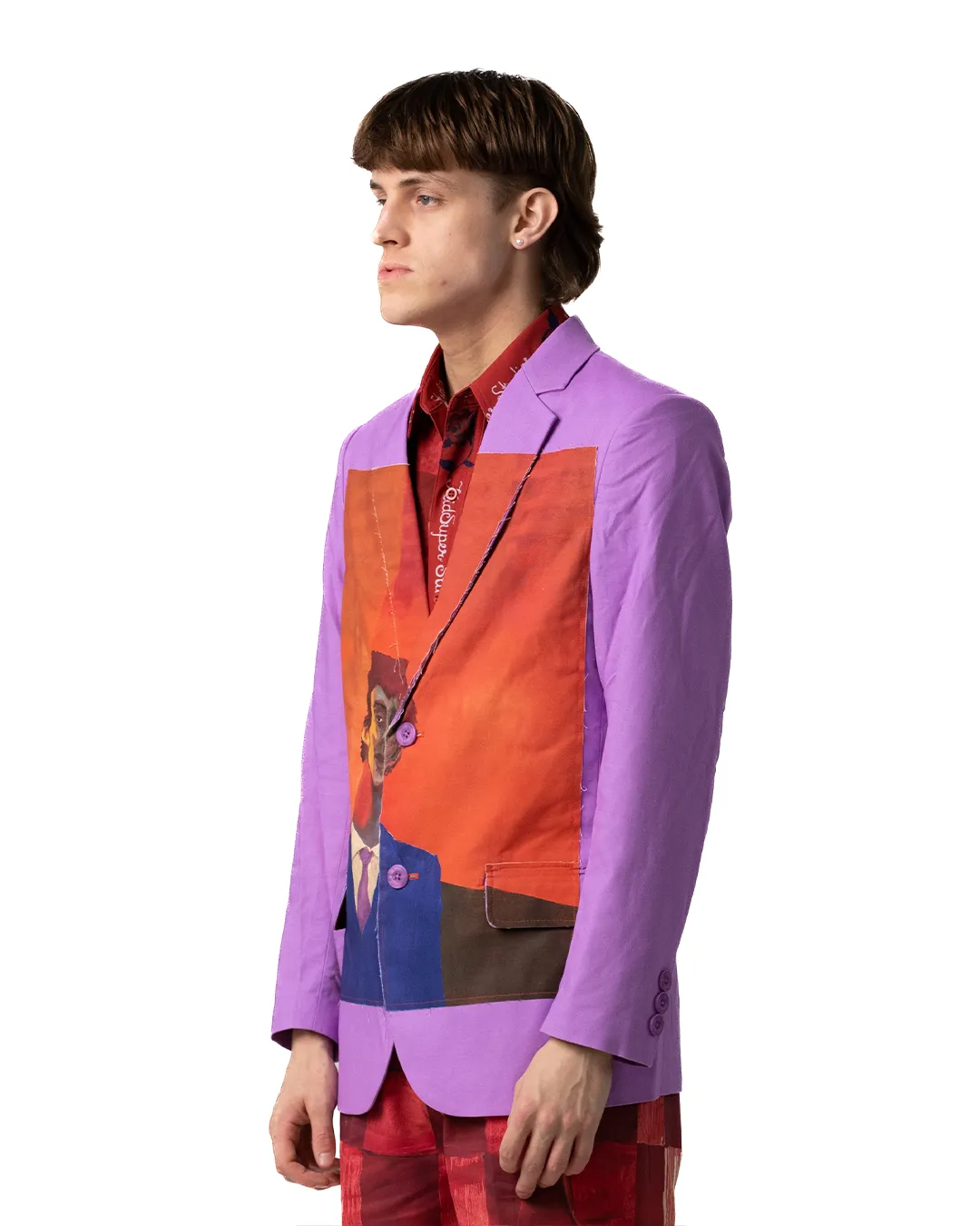KidSuper A Boy Patched Blazer Lavender