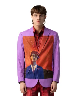KidSuper A Boy Patched Blazer Lavender
