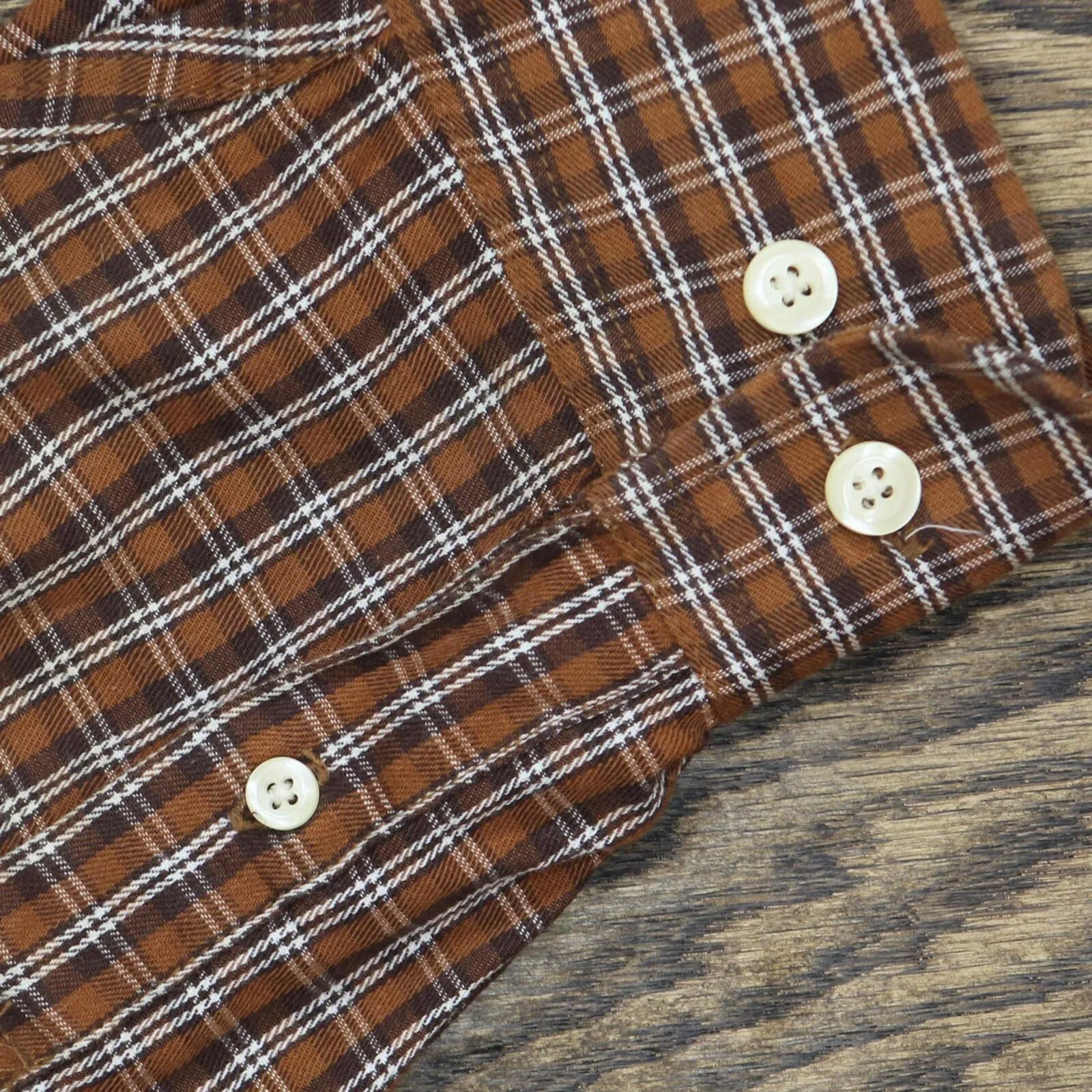 Knightsbridge Big Button Up Cotton Wrinkle Resistant Dress Shirt Rust Plaid 2X