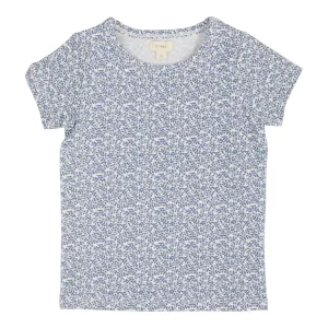 Lil Legs Poppy Floral T-Shirt Short Sleeve - White (Printed Weekday Collection)