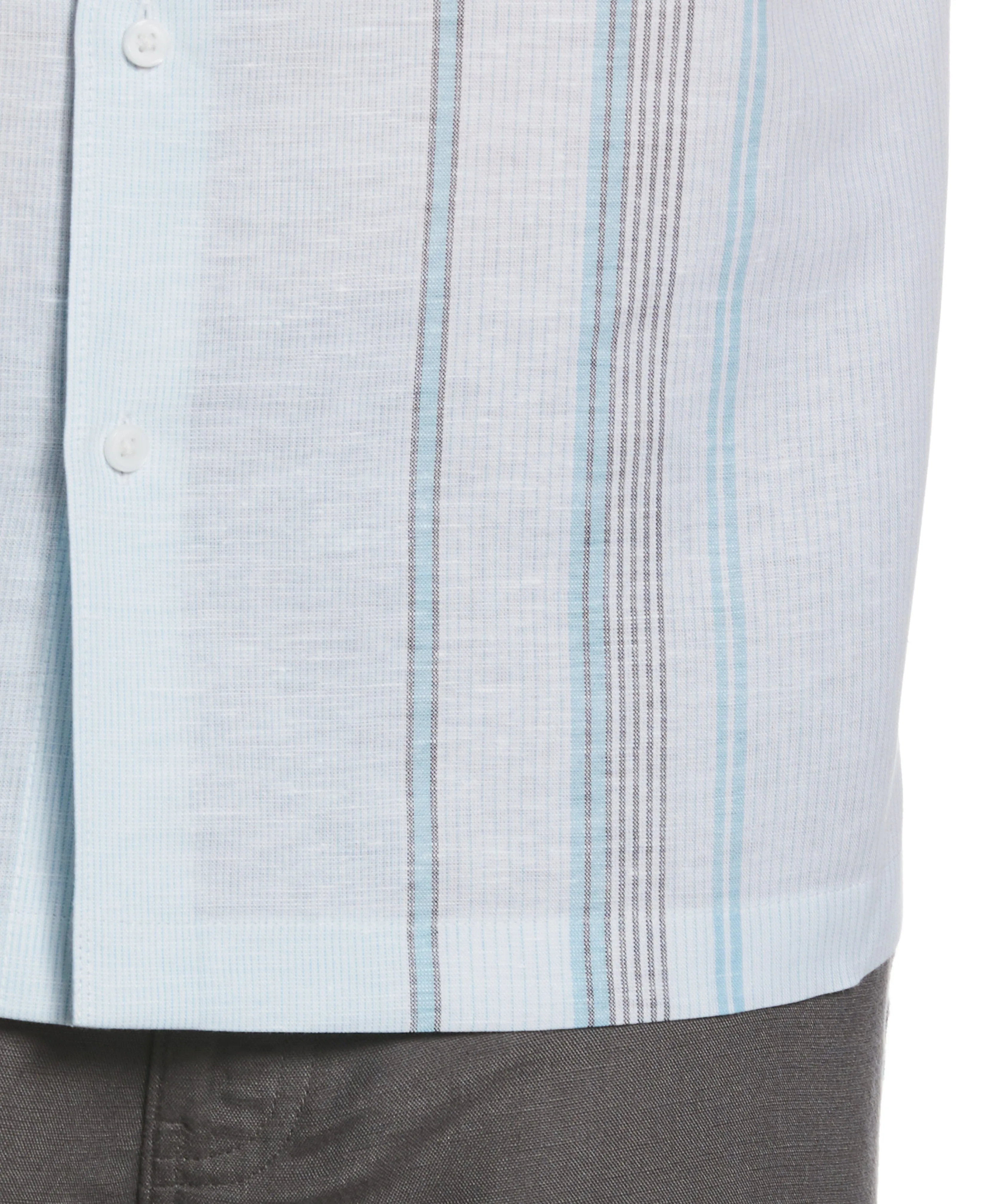 Linen Blend Engineered Yarn-Dyed Panel Shirt