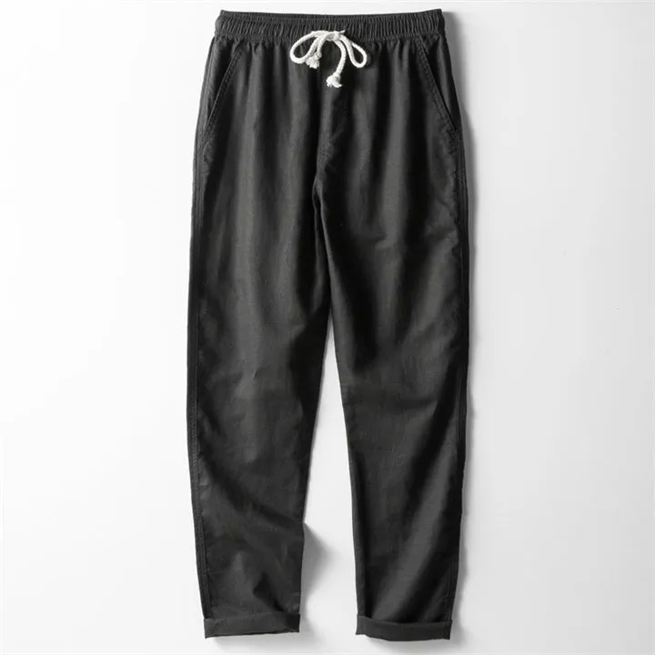 Linen Casual Drawstring Straight Leg Pants