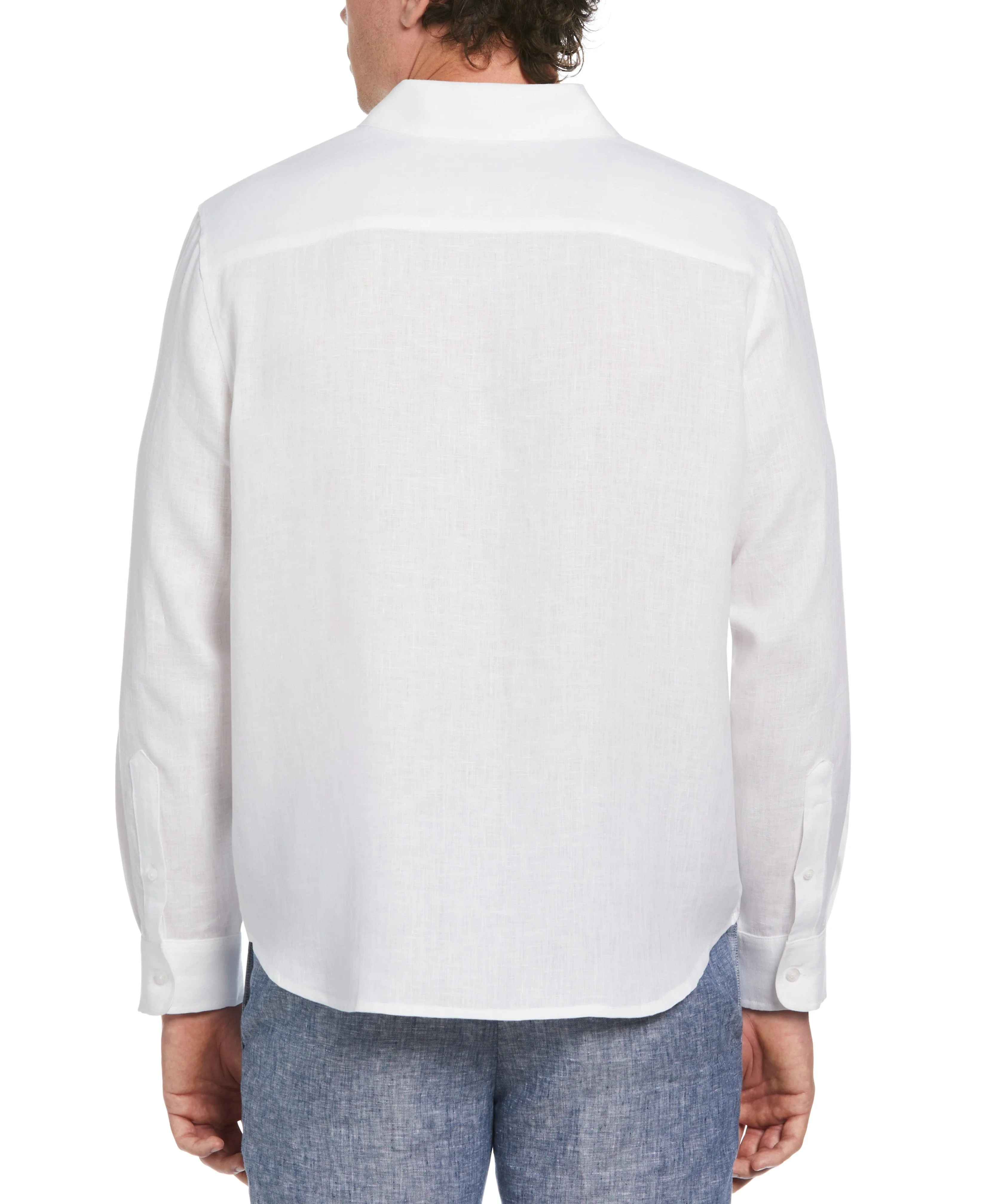 Linen Engineered Tropical Print Shirt