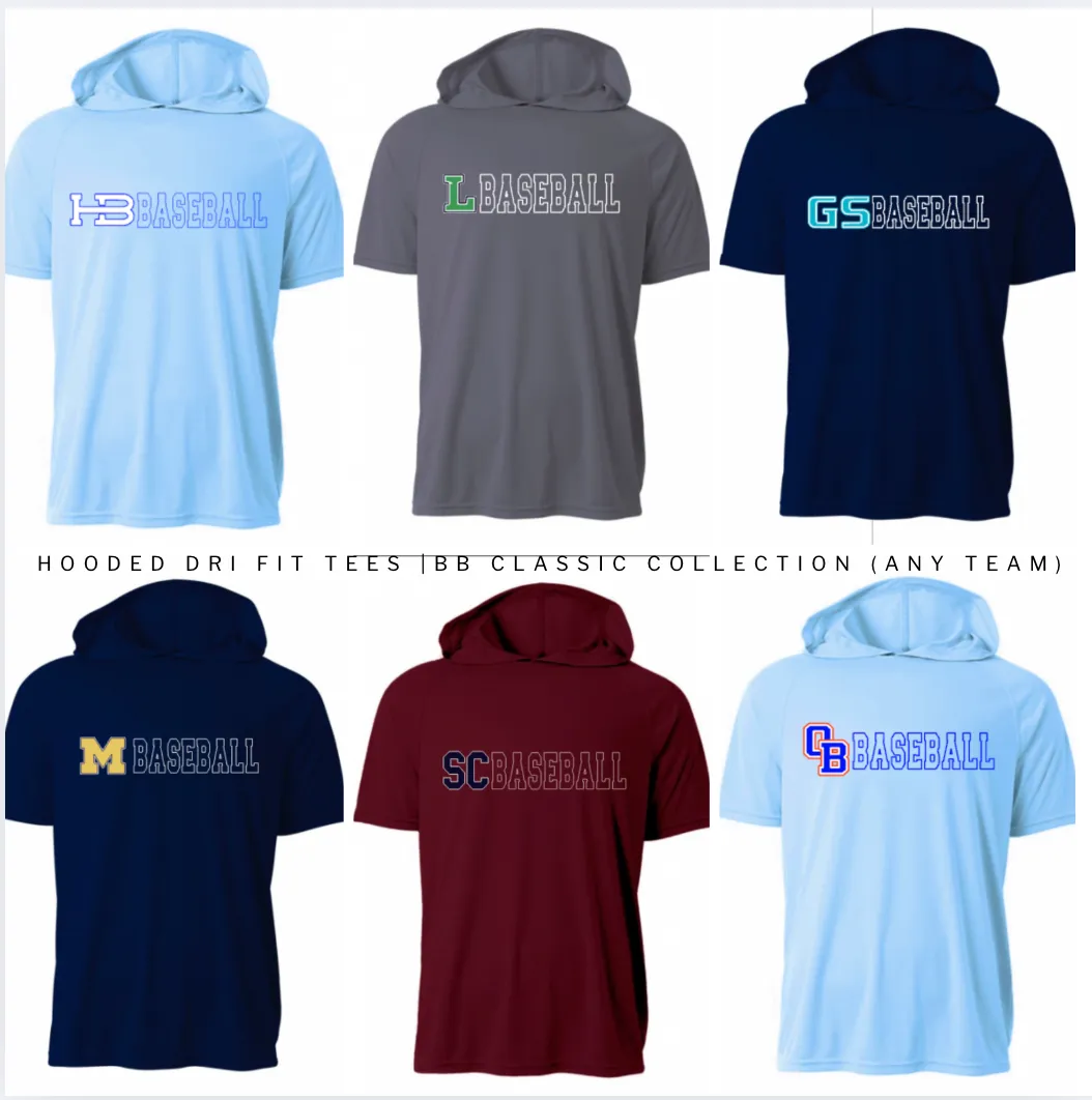 LOGO BASEBALL SHORT SLEEVE HOOD -Custom To Any Team