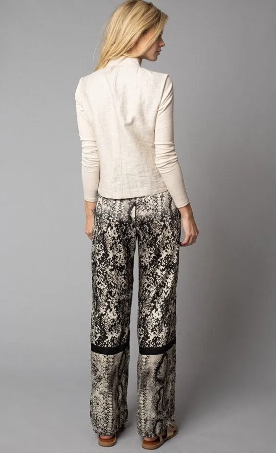 Lola & Sophie Crinkle Linen Jean Jacket