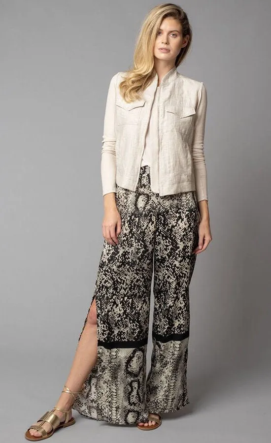 Lola & Sophie Crinkle Linen Jean Jacket