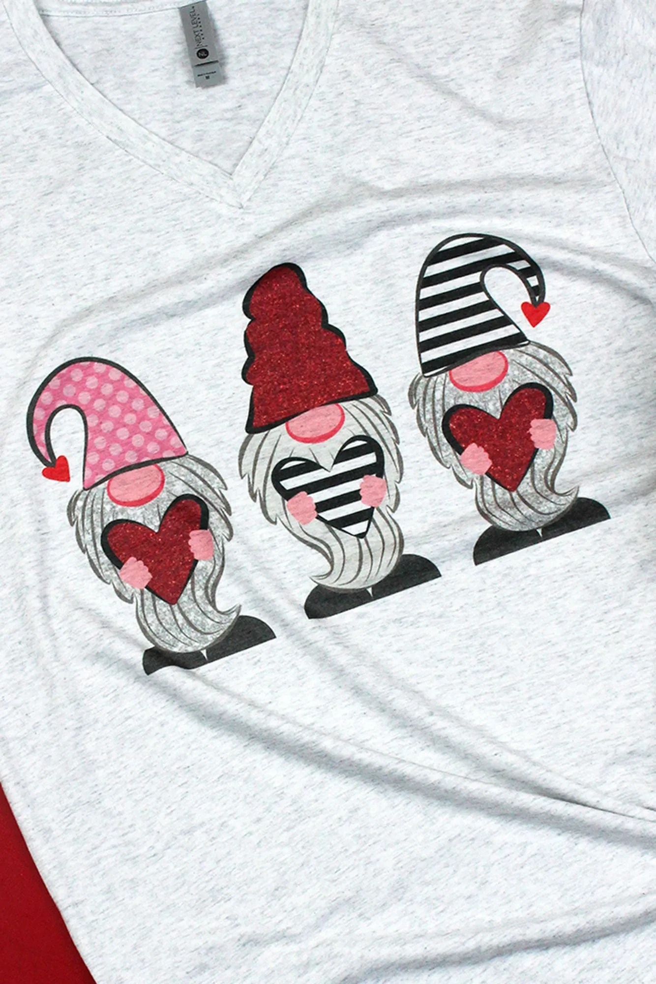 Love Gnomes Tri-Blend V Neck Tee