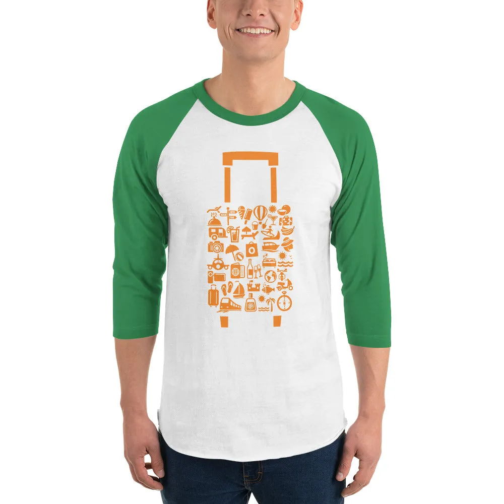 Men's 3/4th Sleeve Raglan T- Shirt - The Tireless Traveler: