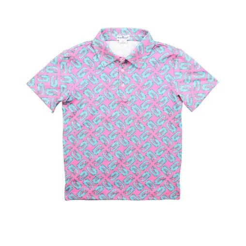 Men's - Alligator Polo Short Sleeve Shirt || Blue Quail