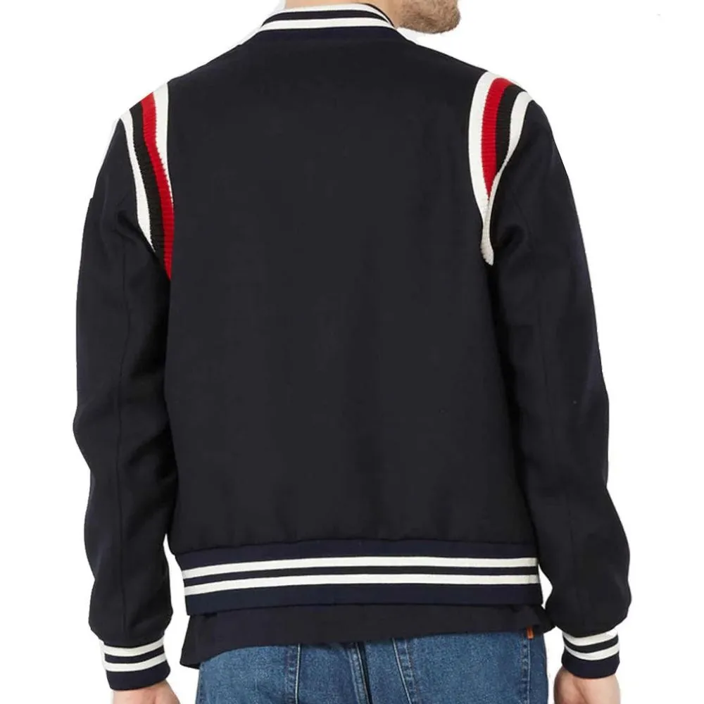 Men's Baseball Red and White Stripes Jacket