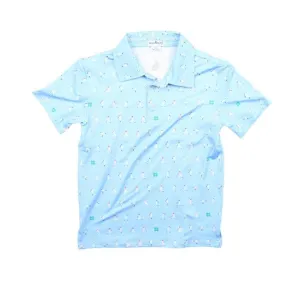 Men's - Batter Up Polo Short Sleeve Shirt || Blue Quail