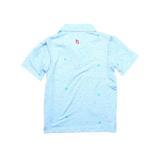 Men's - Batter Up Polo Short Sleeve Shirt || Blue Quail