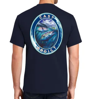 Men's Bluefin Tuna Short Sleeve Navy Cotton T-Shirt
