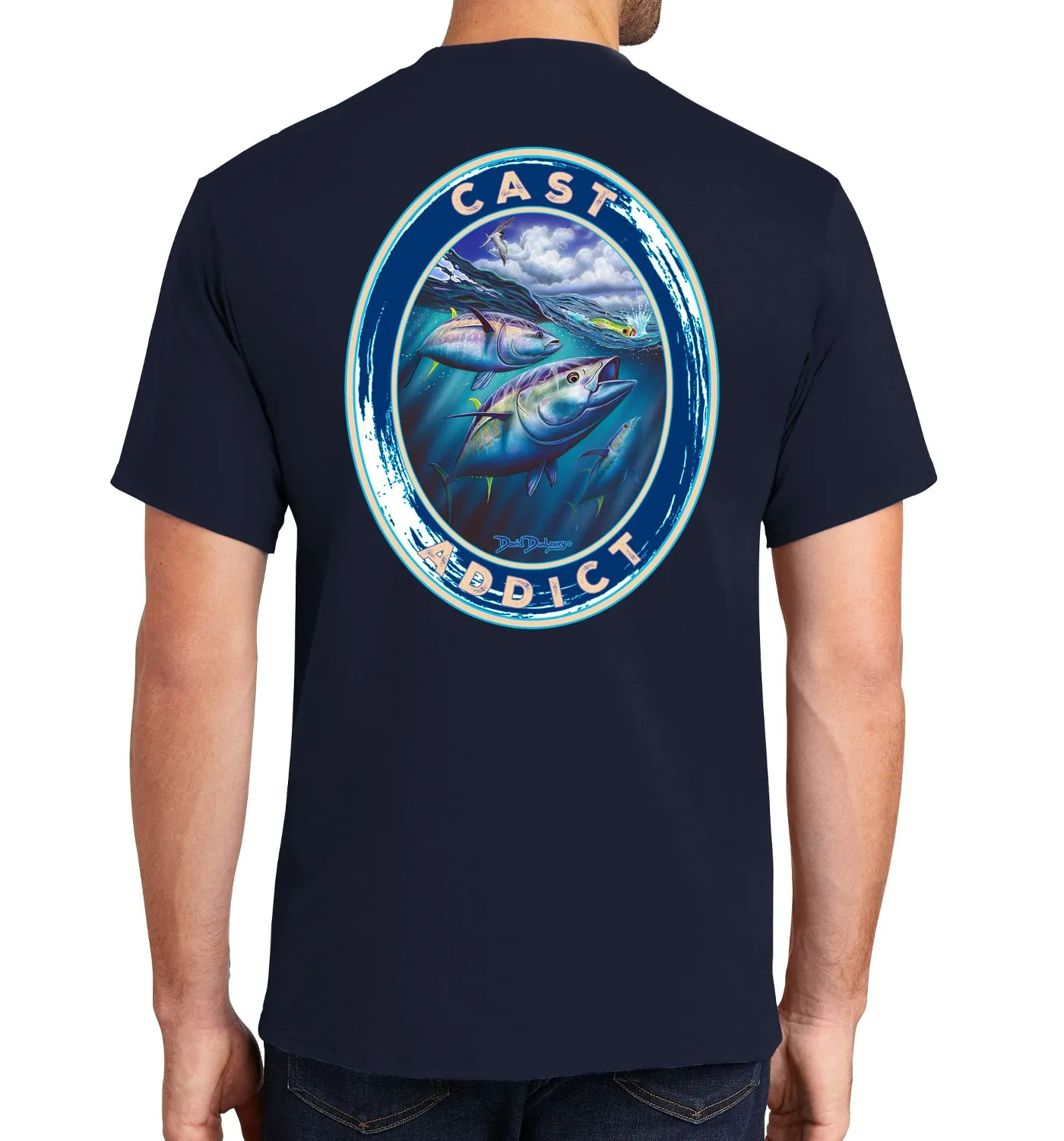 Men's Bluefin Tuna Short Sleeve Navy Cotton T-Shirt