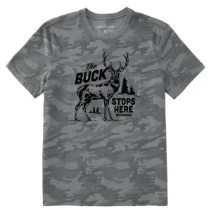 Men's Buck Stops Here Allover Printed Crusher Tee - Gray Camo - 129563