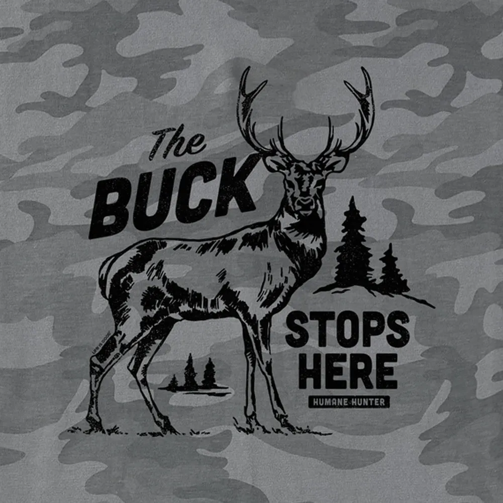 Men's Buck Stops Here Allover Printed Crusher Tee - Gray Camo - 129563