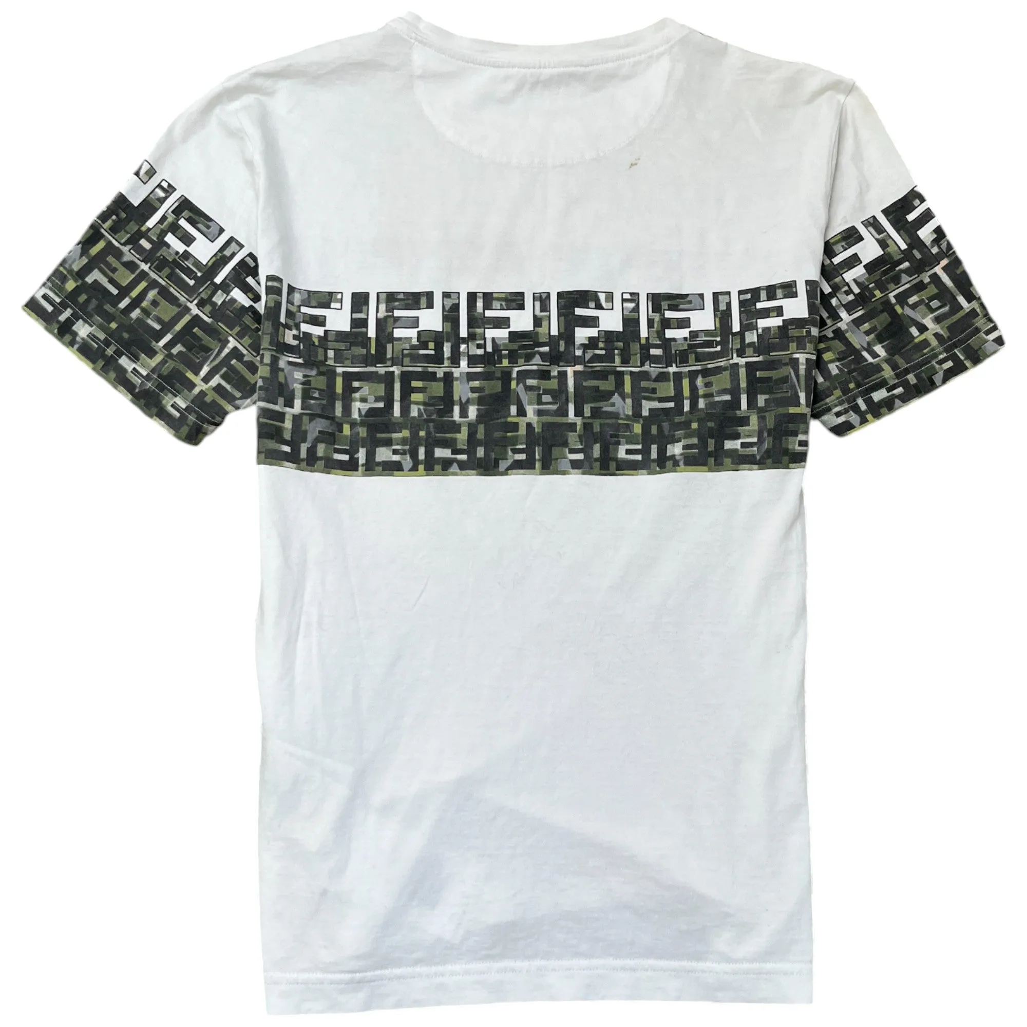 Men's Camo Logo Print T-Shirt White Size L