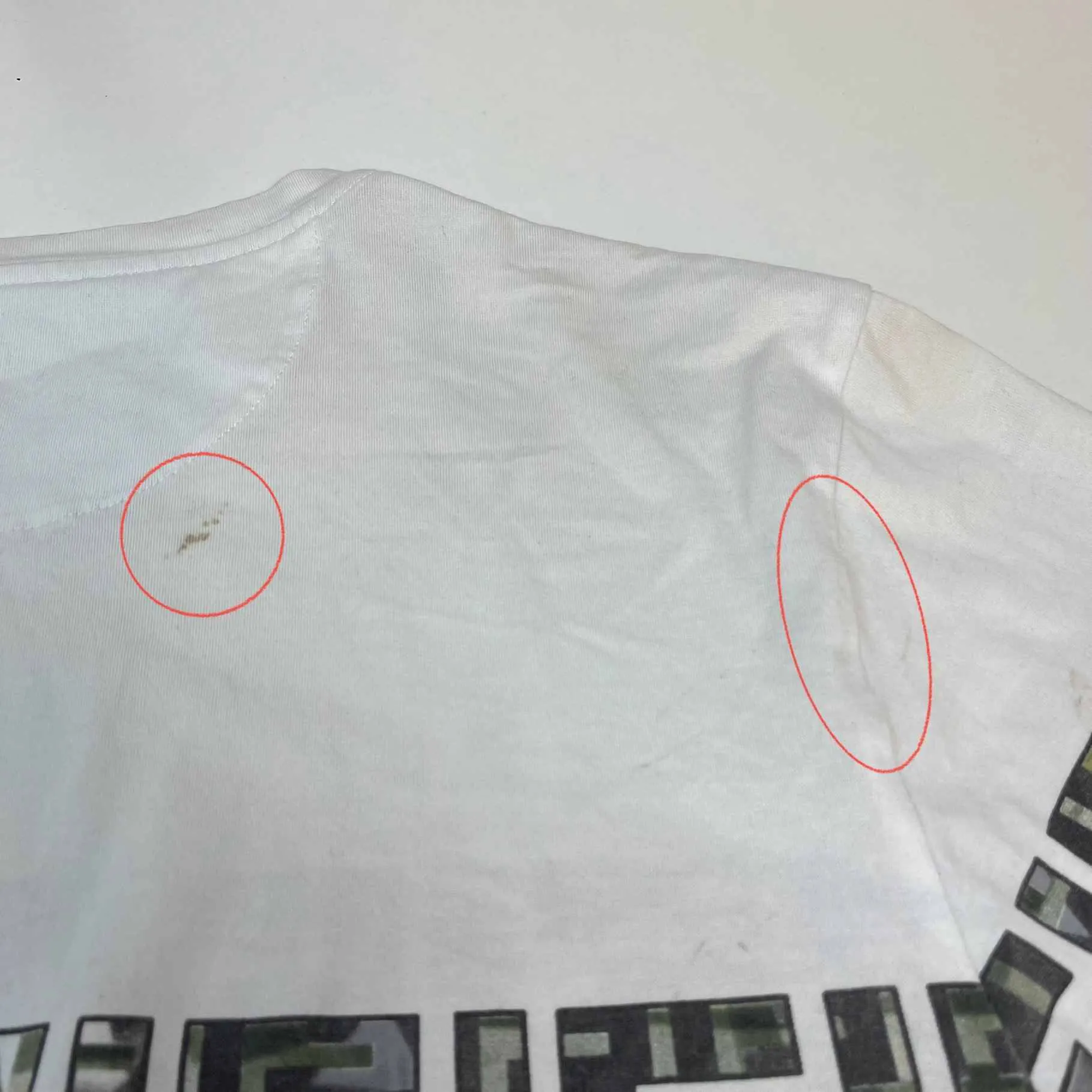 Men's Camo Logo Print T-Shirt White Size L