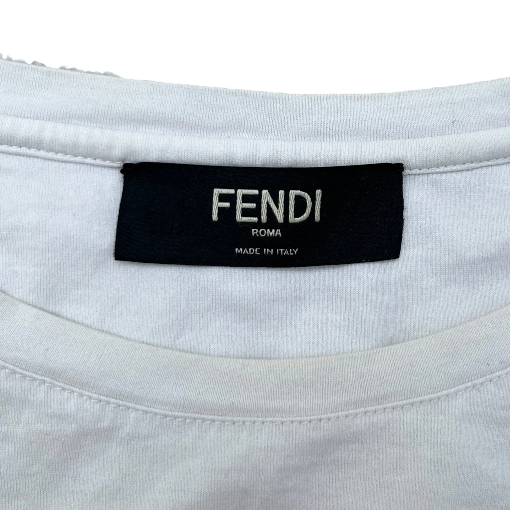 Men's Camo Logo Print T-Shirt White Size L