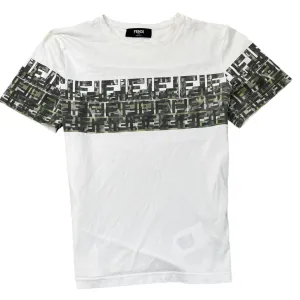 Men's Camo Logo Print T-Shirt White Size L