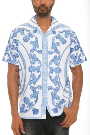 Mens Collared Print