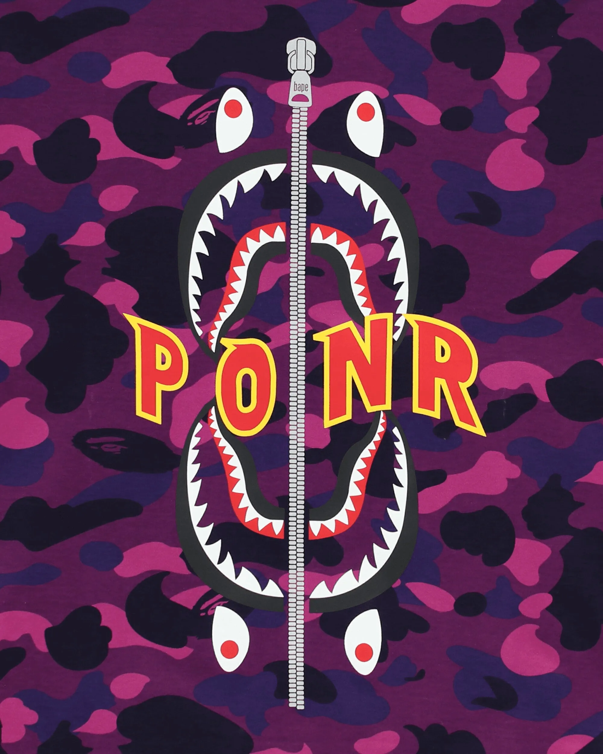 Men's Color Camo Shark Longsleeve T-Shirt Purple