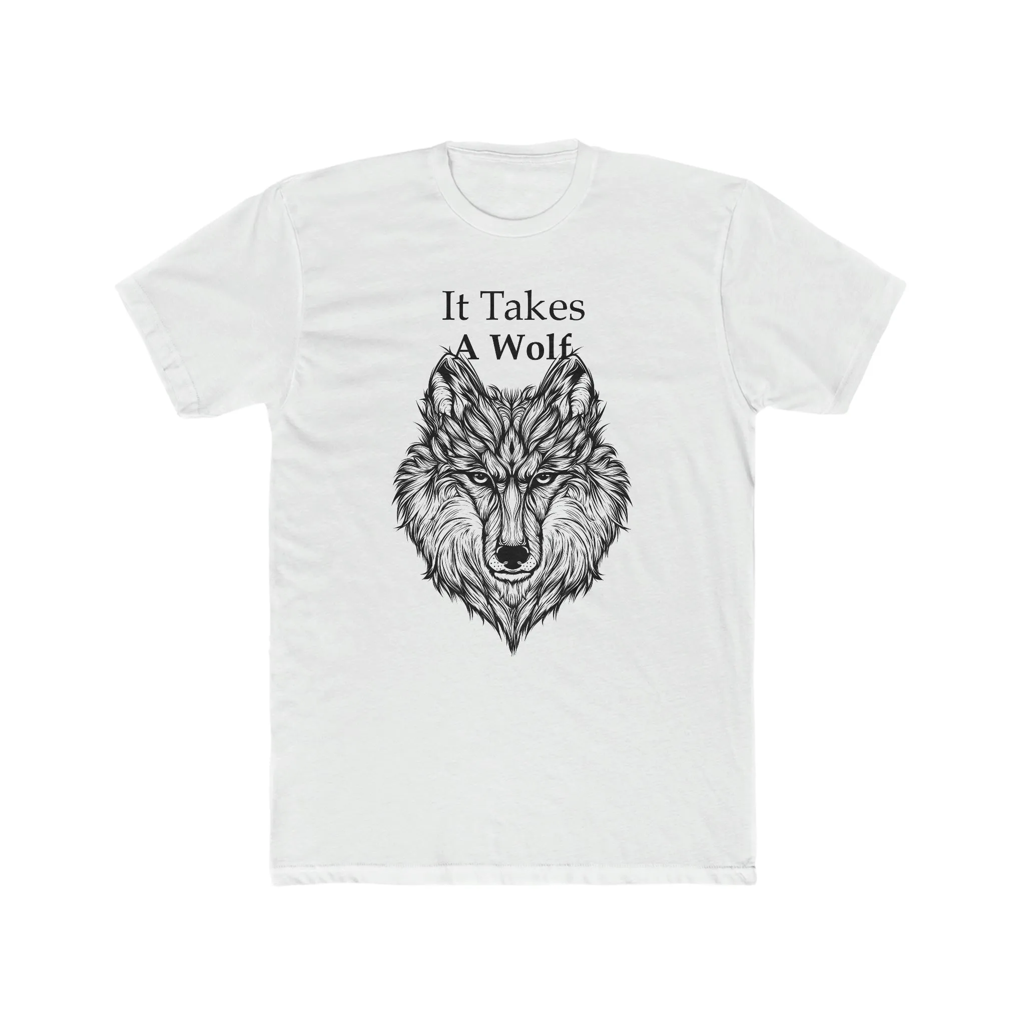 Men's Cotton Crew Wolf Tee