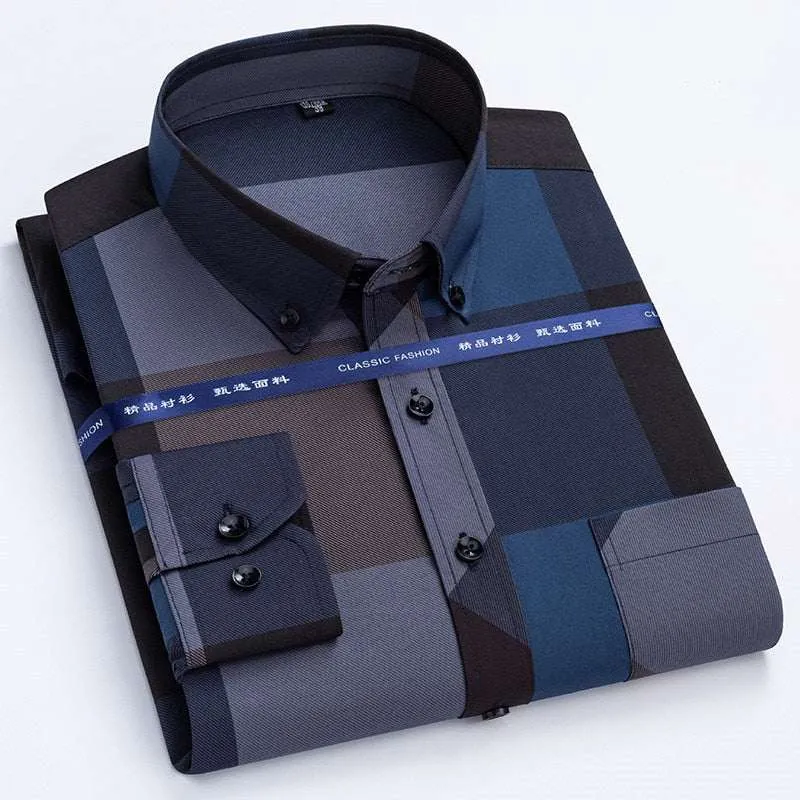 Men's Dress Shirts Spring Autumn Latest Hot Sale Slim Shirt